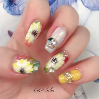 #向日葵ネイル
#夏ネイル
#リゾートネイル
#フラワーネイル
#ビジューネイル
#奥行きネイル
#3Dネイル
#ミラーネイル
#ワンカラーネイル 
#ホワイトネイル
#キラキラネイル 
#ジェル長さ出し
#スカルプネイル
#パラジェル導入サロン 
#イベントネイル 
#シンプルネイル
#オフィスネイル
#デートネイル 
#パーティーネイル 
#おしゃれネイル
#トレンドネイル
#cocosalon 