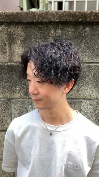 ショート パーマ メンズ 🟦西荻窪メンズ特化 美容師🟦Yu-Jiのヘアスタイル