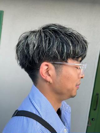 ショート カラー メンズ SHION men's permのヘアスタイル