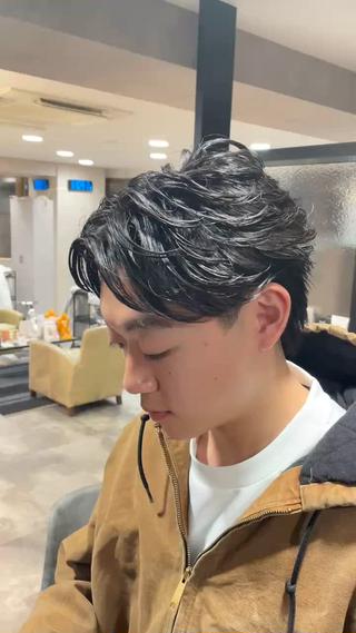 パーマ メンズ 仙台/メンズ/ フェザー/リョウのヘアスタイル