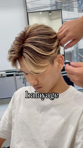 ミディアム カラー パーマ メンズ takumi/パーマ /バレイヤージュのヘアスタイル