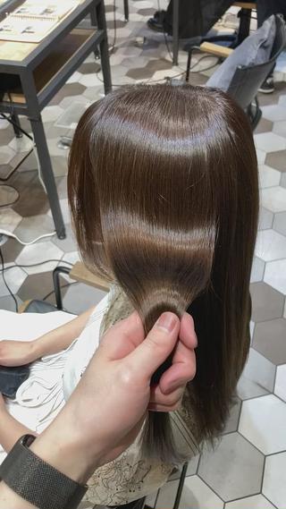 セミロング カラー 髪質改善/痛ませ ないカラー/西村航大のヘアスタイル