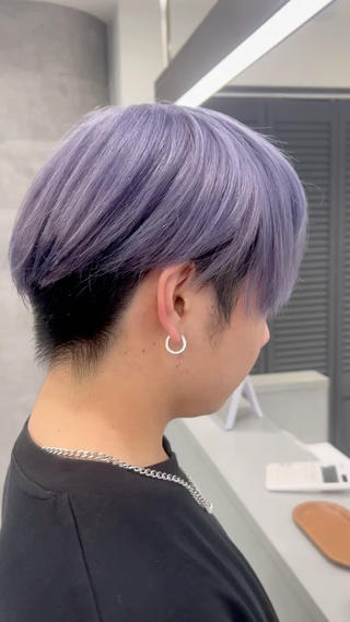 ショート カラー メンズ ハイトーン特化サロン 🍑momo🍑のヘアスタイル