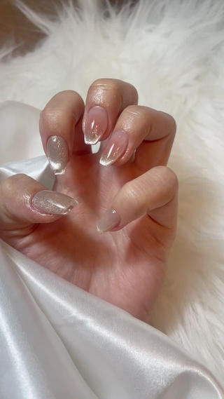 #青葉台ネイル#藤が丘ネイル#マグネットネイル#シンプルネイル#キラキラネイル #定額デザイン#フレンチネイル#春ネイル