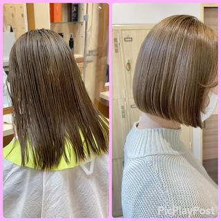 BeforeとAeterの動画です
乾かすだけでまとまるmini bob
顔まわりのみアイロン入れてます
仕上げはトリートメントバームで艶々に 