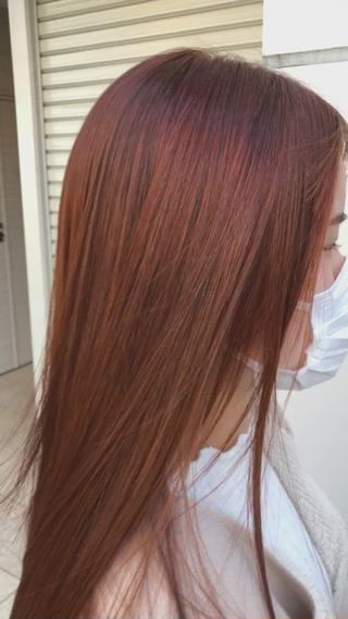 ミディアム ブリーチなしダブル カラー縮毛矯正 下野のヘアスタイル