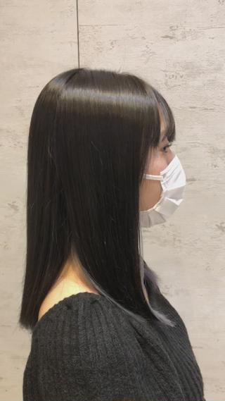 ミディアム ブリーチなしダブル カラー縮毛矯正 下野のヘアスタイル