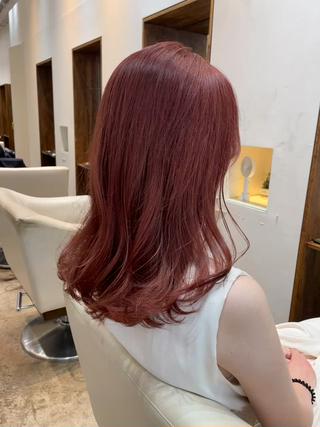 ミディアム カラー 【完全個室】髪質改善 暖色カラー/山崎唯奈のヘアスタイル