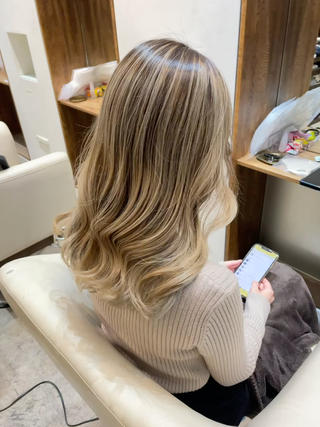 セミロング カラー 【完全個室】髪質改善 暖色カラー/山崎唯奈のヘアスタイル