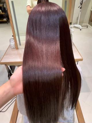 System 3stepトリートメントで艶サラに
ワンカラーで深みのあるwine red
 