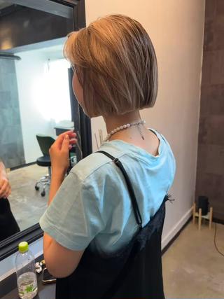 ショート カラー ヘアアレンジ 広島/ボブ/レイヤー 🌿‬wakabaのヘアスタイル