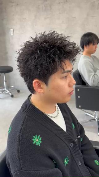 ショート パーマ メンズ 【店長】メンズ職人 短髪　ハイトーン🔥のヘアスタイル
