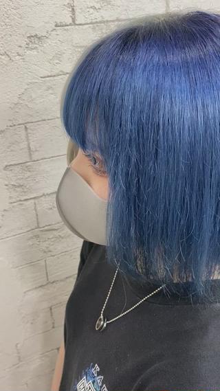 セミロング カラー ホワイト系はお任せ /ブリーチ/店長岩崎のヘアスタイル