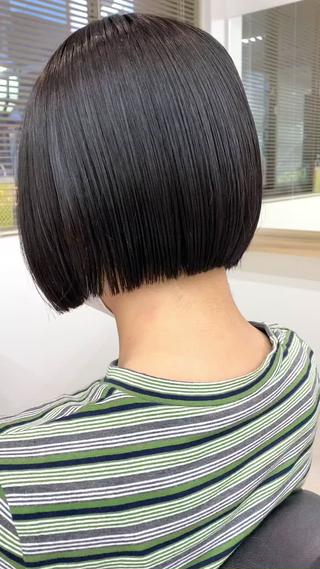 可愛いパツっとボブ 