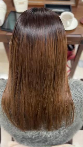 透明感カラー✨ 縮毛矯正のヘアスタイル