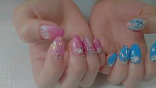 #持ち込みデザイン
#人魚のしっぽネイル
#ネイル夏デザイン
#夏ネイル 