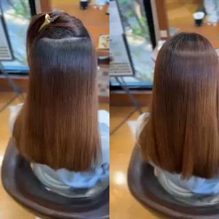 ロング ヘアショップキャリー所属・森田敦 縮毛矯正/髪質改善のヘアスタイル