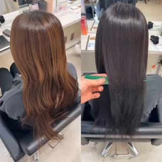 ロング カラー ✨縮毛矯正✖︎顔周り レイヤー✨ナカムラのヘアスタイル