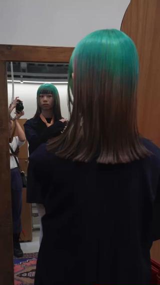 ミディアム カラー パーマ ヘアアレンジ 髪と音処　マトぺ所属・デザインカラー/ボブ ブリーチカラー/ユリのヘアスタイル