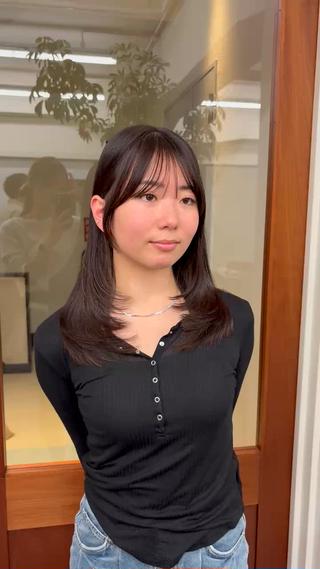ミディアム 透明感カラー/顔周り カット/ののか💞のヘアスタイル