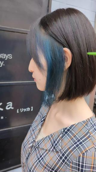 インナーカラー×ブルー　oggiottoトリートメント 