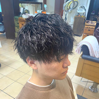 ショート パーマ メンズ すげさやか ✨メンズカットパーマのヘアスタイル