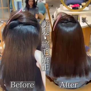 セミロング 髪質改善/艶カラー 涼夏🎀のヘアスタイル