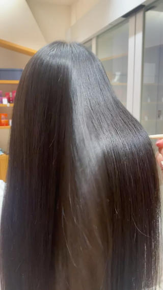ロング パーマ 💎ツヤ髪ストレート カラー💎かのんのヘアスタイル