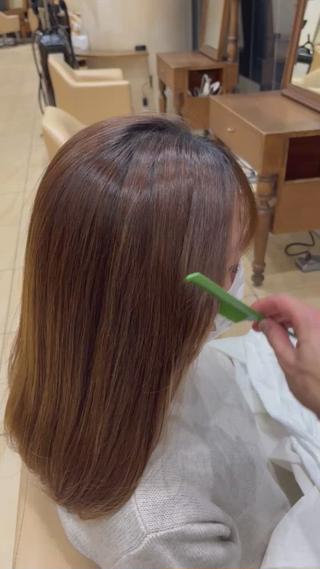 毛先のダメージ毛はトリートメントでケア
根本は地毛風ストレートでサラサラに 