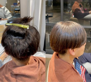 根元からの強いうねりもアルカリ縮毛矯正ならさらさらまっすぐに!
ドライ後アイロン無しで自然にさらさらになれます
メンズもお任せ下さい!!