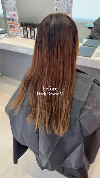 ロング カラー 岡田 詠のヘアスタイル