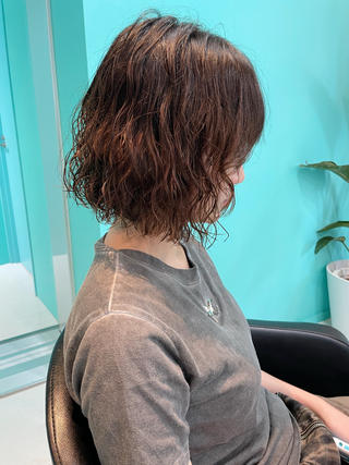 ミディアム パーマ 🫧ショート/ボブ 池袋西口・泡渕✂️のヘアスタイル