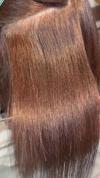 リタッチストレートでダメージ最小限でちゅるん髪に 