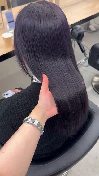 ロング カラー 暗髪🩶ラベンダー/ ブルー/ユウナ🤍のヘアスタイル
