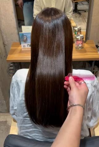 アイロンなしブローのみでこの艶️ 