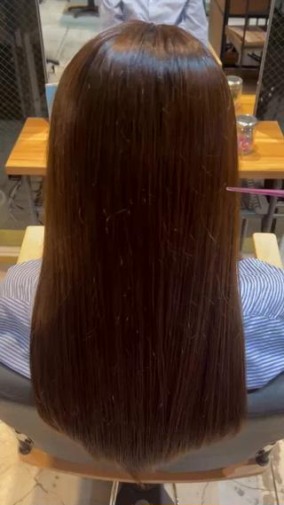 ブローのみアイロン無しでこのツヤ️ 