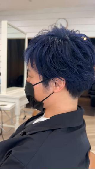 ショート カラー メンズ 塚本/豊橋メンズ特化 パーマ、ヘッドスパのヘアスタイル