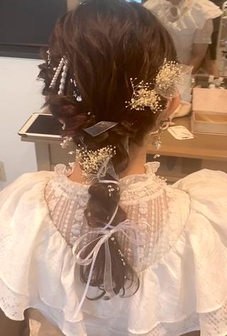 ヘアアレンジ 酸性ストレート/ブリ ーチなしWカラー河本のヘアスタイル
