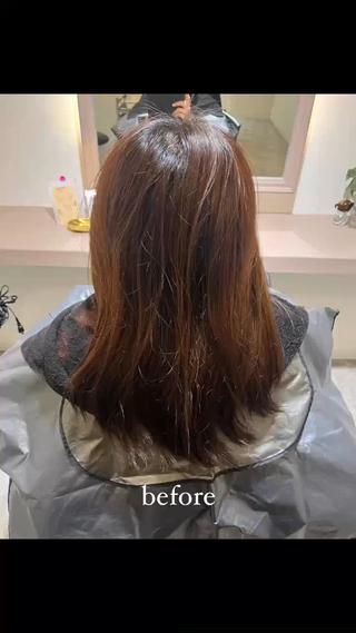 セミロング カラー 堀越 エリのヘアスタイル