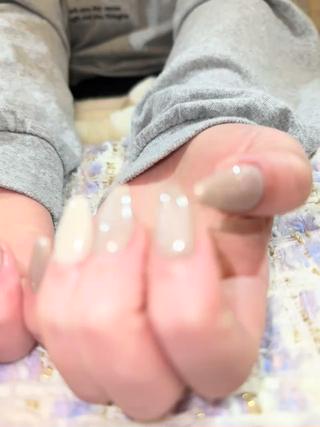 #ハンドネイル #マグネットジェル #グレージュ #ワンカラー #オフホワイト #メンズネイリスト 