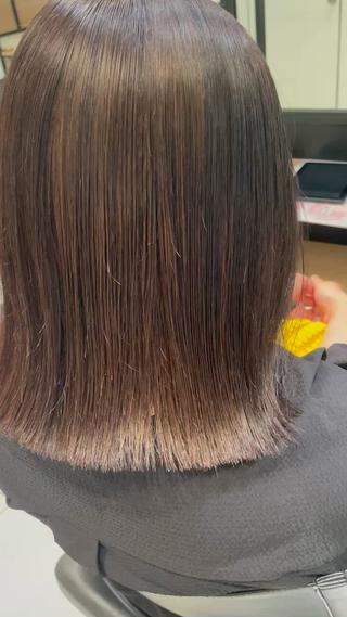 セミロング パーマ 弱酸性ストレート 髪質改善/小野寺のヘアスタイル