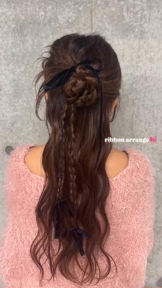 最近流行りの、カチモリ+ribbon