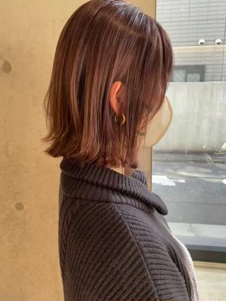 ダブルカラー ケアブリーチ ハイライトカラー 髪質改善トリートメント ピンクベージュ ピンク