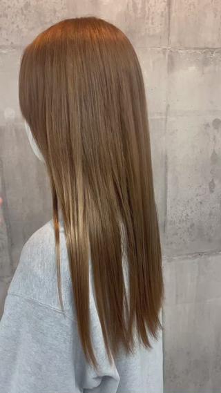 ロング カラー 興津/韓国レイヤー ダブルカラー美髪縮毛のヘアスタイル