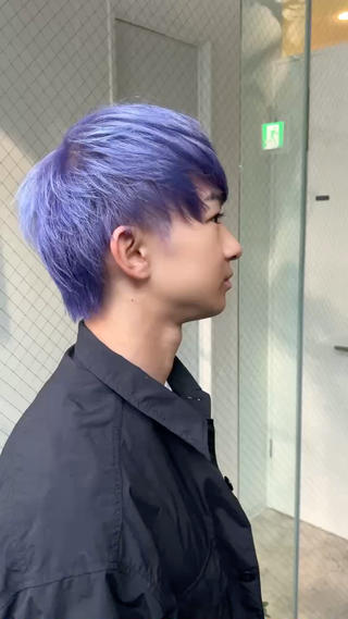 メンズカット
ショートレイヤー×ハイトーンブルーラベンダー 