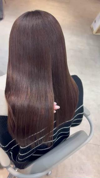 セミロング ブリーチなしダブル カラー💞みどりのヘアスタイル