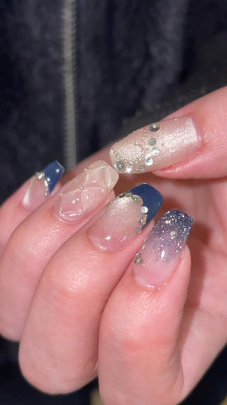 #パラジェル#フィルイン#ワンホンネイル#冬ネイル#梅田ネイル