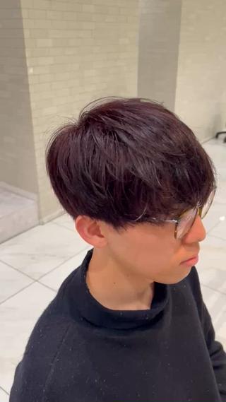 カラー メンズ スパイキーショート／ パーマ平松秀門のヘアスタイル