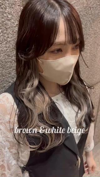 イヤリングカラー、インナーカラー、ホワイト、ベージュ、シルバー、ブリーチ 