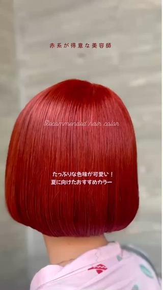 ショート YASU🍎CUT 赤系カラー/ヘアケアのヘアスタイル